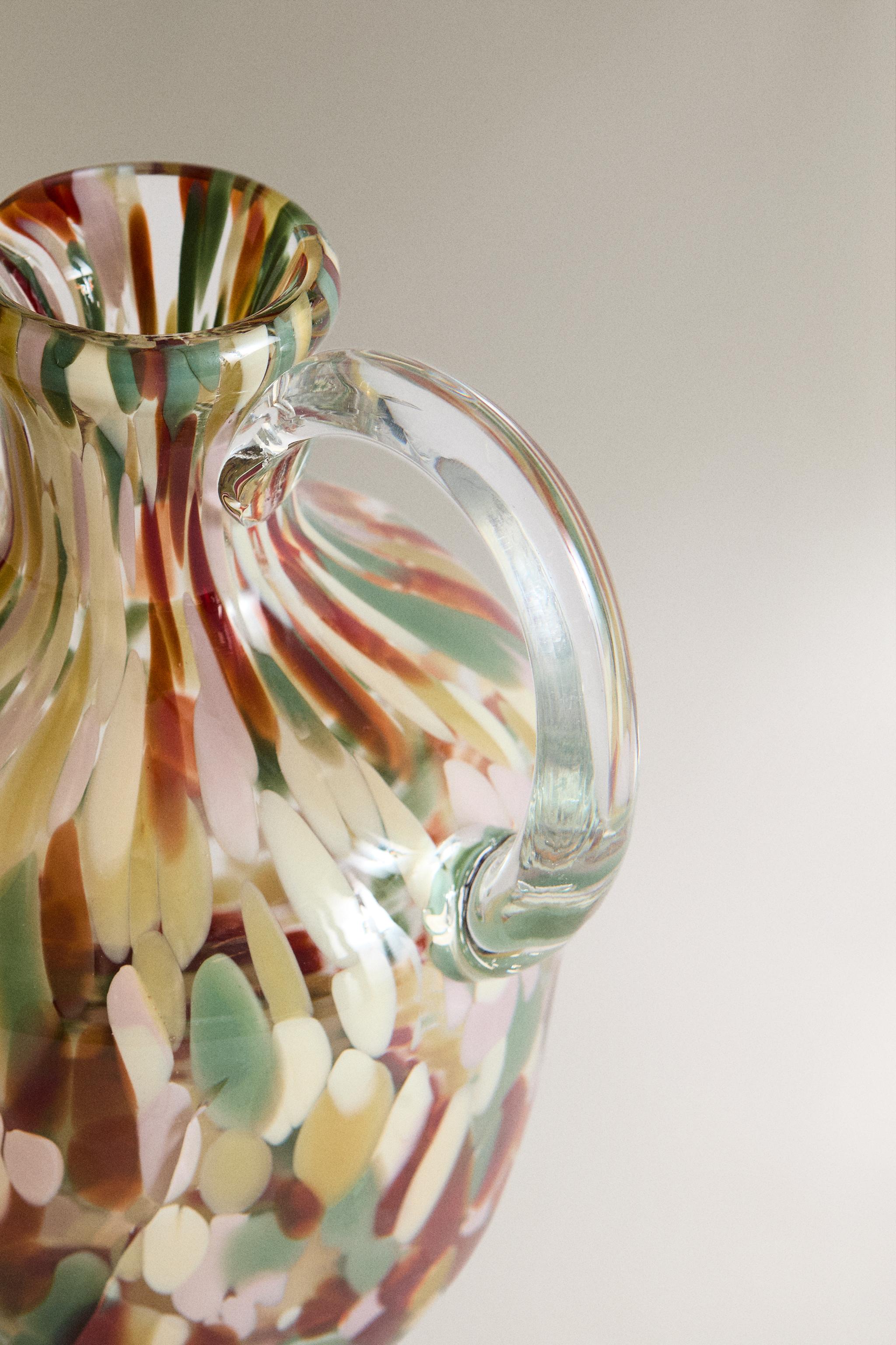 COLORED GLASS PITCHER